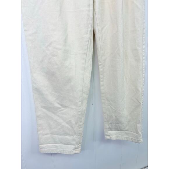 By Together High Rise Paperbag Pants Small Cream Straight Leg - Picture 5 of 11